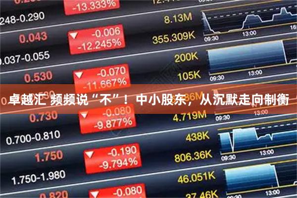 卓越汇 频频说“不”！中小股东，从沉默走向制衡